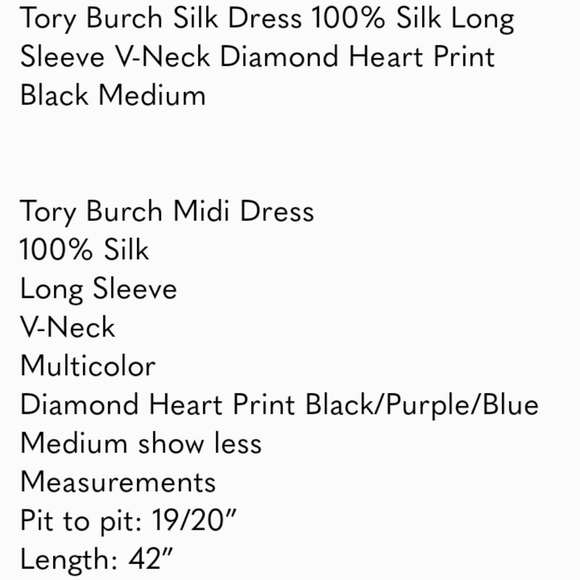 TORY BURCH 100% SILK MIDI DRESS EXCELLENT USED CONDITION SIZE MEDIUM - Picture 14 of 14